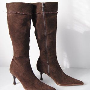 Zara Brown Suede Knee High Boots